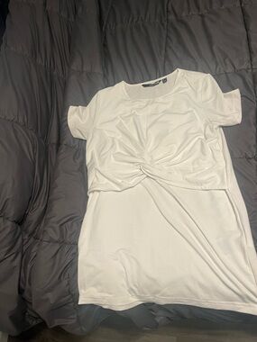 Vero Moda Cream Twist-Front Short Sleeve Top